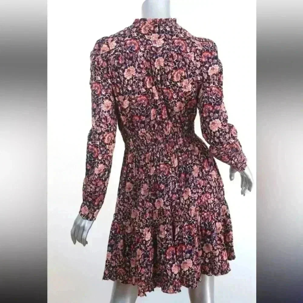 NWOT Ulla Johnson Navy Blue Liv Knee Length Dress in Midnight Floral Size 2 - Picture 11 of 16